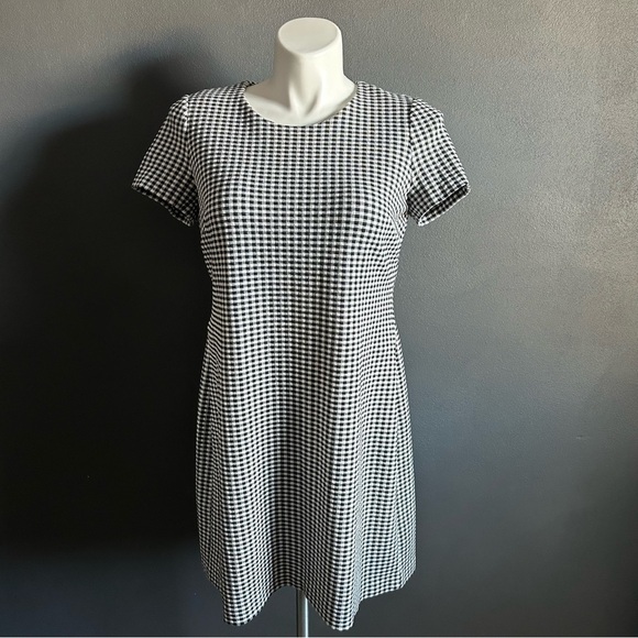 Calvin Klein Black & White Checkered Sheath Dress - Picture 2 of 7